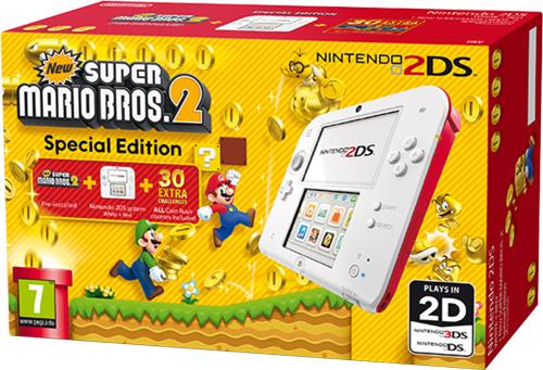 Consola Nintendo 2DS (Branco Vermelho) + New Super Mario Bros. 2 (Pré-instalado) Edição Especial on Sale