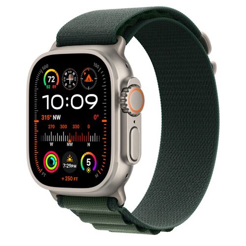 Bracelete Loop Alpine Apple para Apple Watch Ultra 49mm M - Verde Escuro Titânio Natural Online