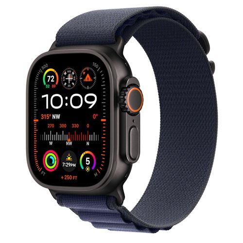 Bracelete Loop Alpine Apple para Apple Watch Ultra 49mm M - Azul Navy Titânio Preto Hot on Sale