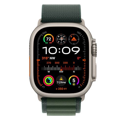 Bracelete Loop Alpine Apple para Apple Watch Ultra 49mm M - Verde Escuro Titânio Natural Online