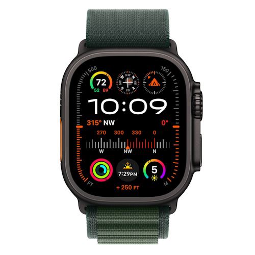 Bracelete Loop Alpine Apple para Apple Watch Ultra 49mm M - Verde Escuro Titânio Preto For Cheap