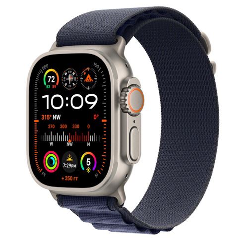 Bracelete Loop Alpine Apple para Apple Watch Ultra 49mm M - Azul Navy Titânio Natural Sale