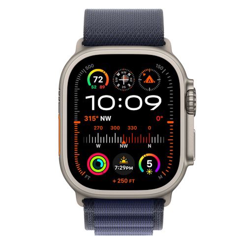 Bracelete Loop Alpine Apple para Apple Watch Ultra 49mm M - Azul Navy Titânio Natural Sale