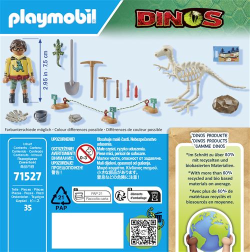 Playmobil Dinos 71527 - Escavação Arqueológica com Esqueleto de Dinossauro Cheap