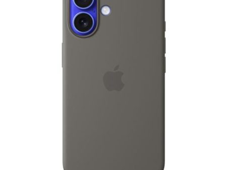 Capa em Silicone com MagSafe para iPhone 16 - Cinzento Rocha Fashion