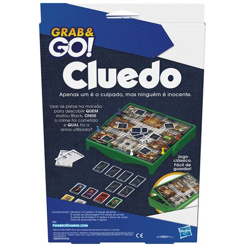 Jogo de Tabuleiro Cluedo Grab & Go! - Hasbro Gaming Fashion