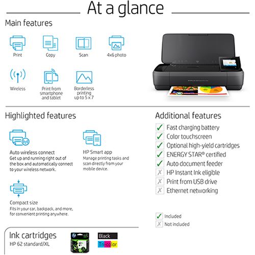 HP OfficeJet 250 Mobile AiO Wi-Fi - Preto Online Hot Sale