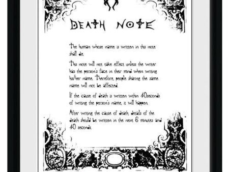 Impressão Emoldurada Death Note on Sale