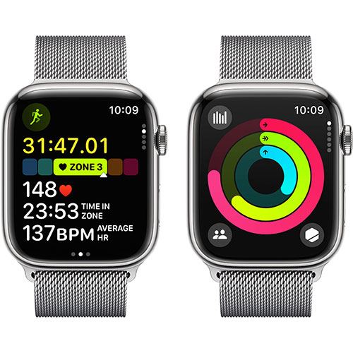 Apple Watch Series 9 GPS 45mm - Cellular - Aço Inoxidável Prateado | Bracelete Milanese Loop Prateado For Cheap